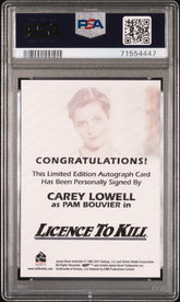 2012 James Bond 50th Anniv Autograph Carey Lowell Pam Bouvier LE Auto PSA 10/10